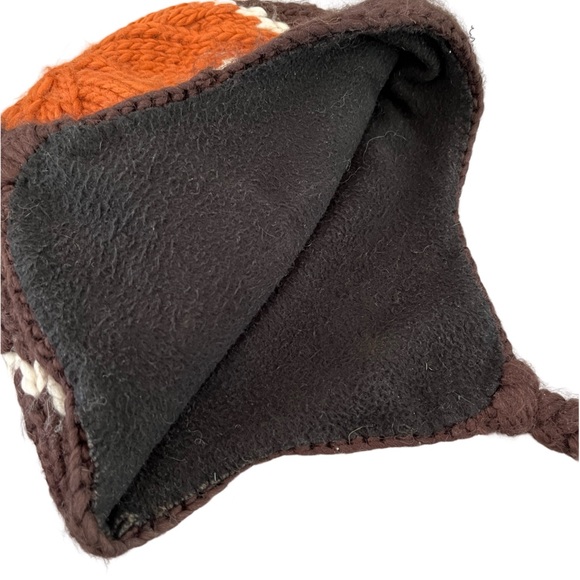 Bula Ear Flap Hat Knit Wool Cap Fleece Lined Braided Chin Tie OS - Picture 3 of 3